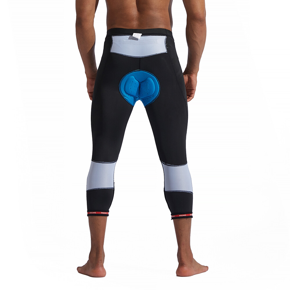 WOSAWE Men Cycling Trouser Cycling 3/4 Legging Shorts 3D Gel Padded