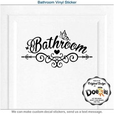 Bathroom Restroom, Toilet Door Sign, Wall Vinyl Art Home Decor Sticker Decal 203
