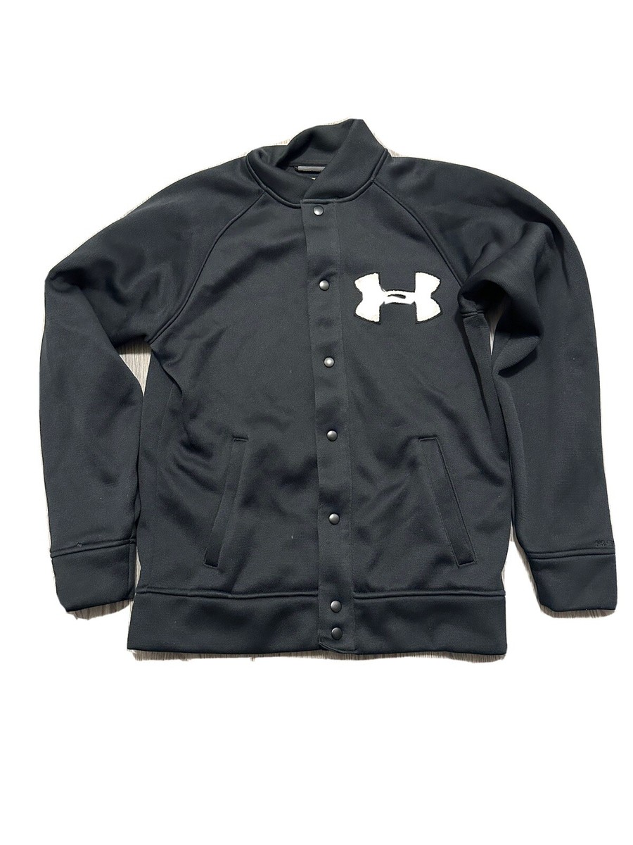 Under Armour Mens UA Storm Letterman/Bomber? Jacket Black Sz
