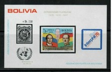 S23632) Bolivie 1975 MNH Interphil 76 S/S ONU Uno Stamps On Stamps