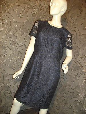 NEW * JOHN LEWIS * NAVY ALL OVER LACE KNEE LENGTH SHIFT DRESS SIZE 12 RRP  89 | eBay UK