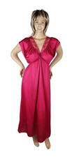 Vintage Jill Andrea Womens Lingerie Grecian Maxi Nightgown Pink Lace Sz L Pinup