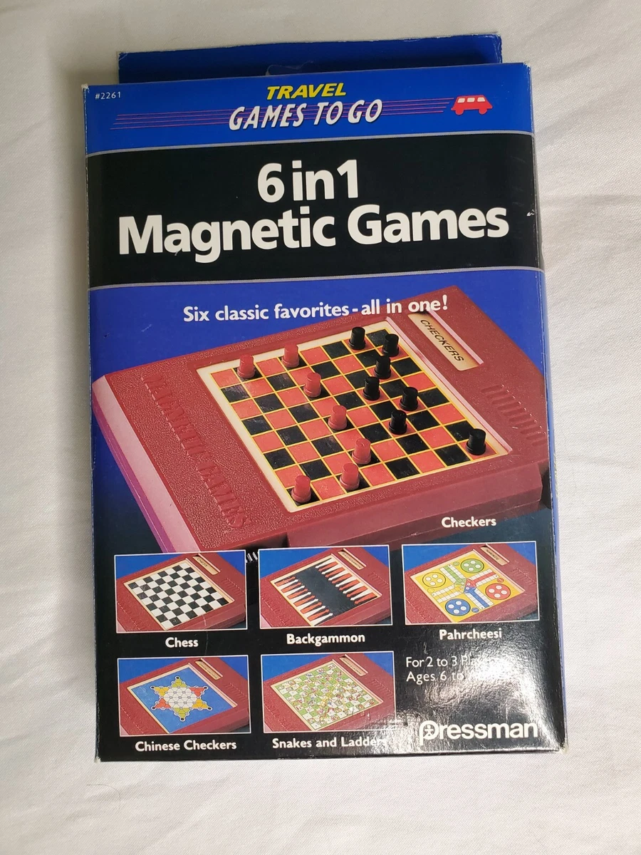 Vintage Travel Games To Go 6 in 1 Magnetic Games