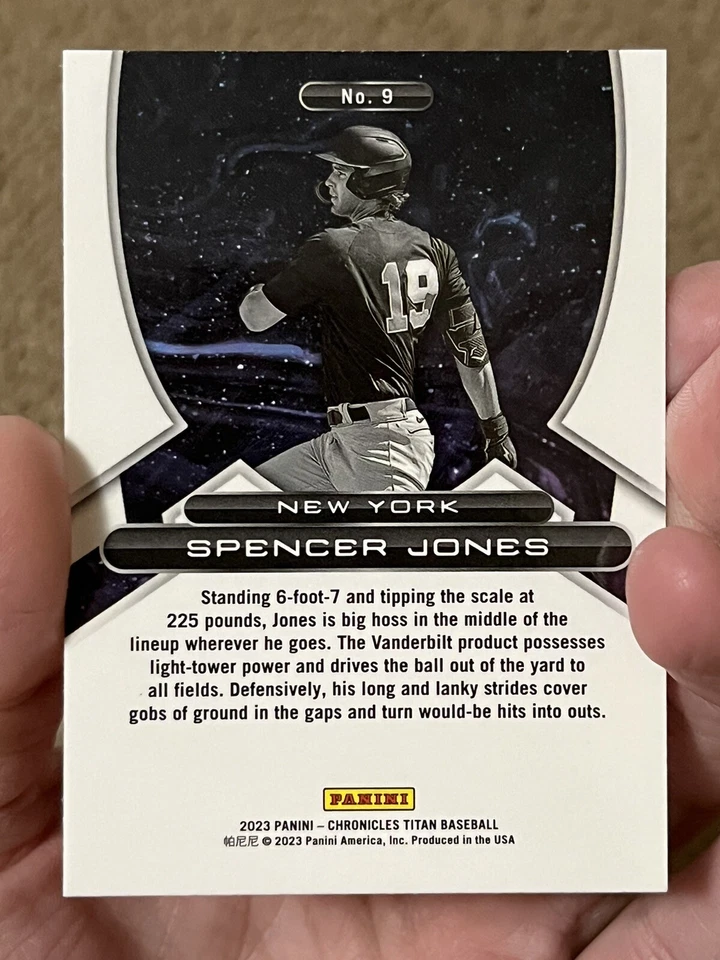 2023 Panini Chronicles Titan - Spencer Jones # 9 - New York Yankees - Image 2 of 2