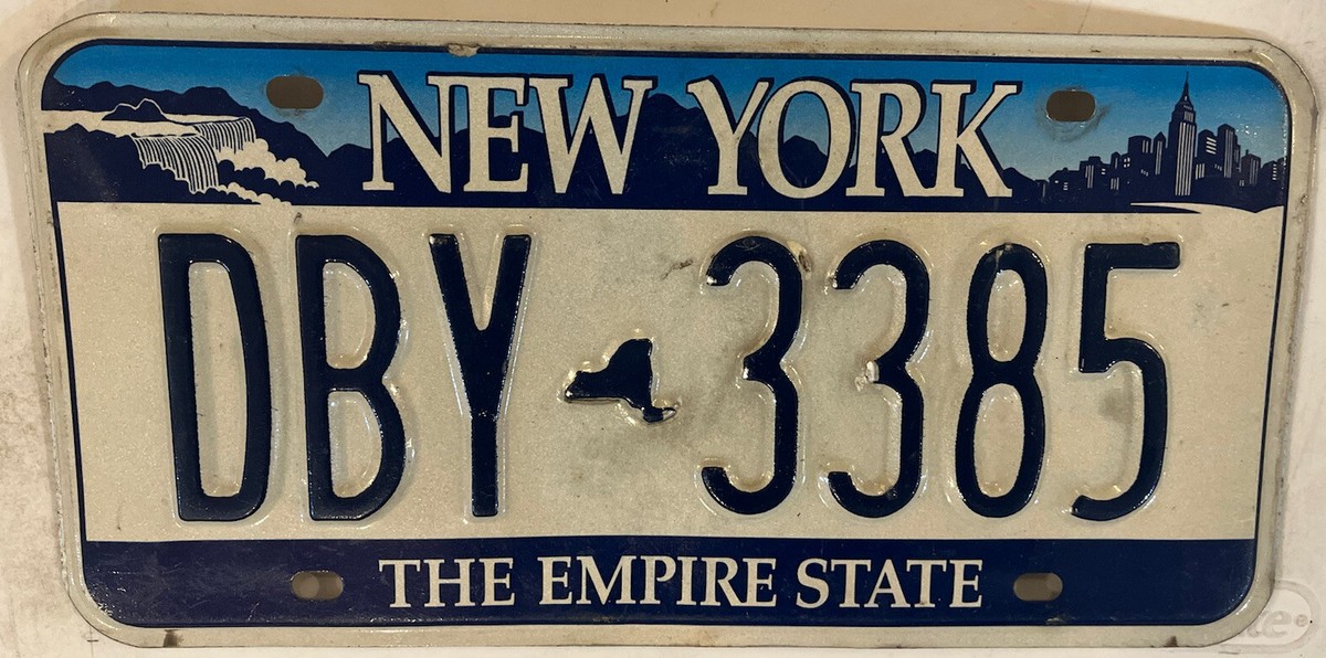 New York Empire State license plate DBY NIAGARA FALLS Manhattan
