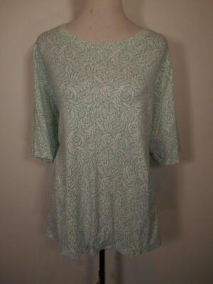 Beautiful Women's 2X Croft & Barrow Blue Geo Design Short Sleeve Knit Top