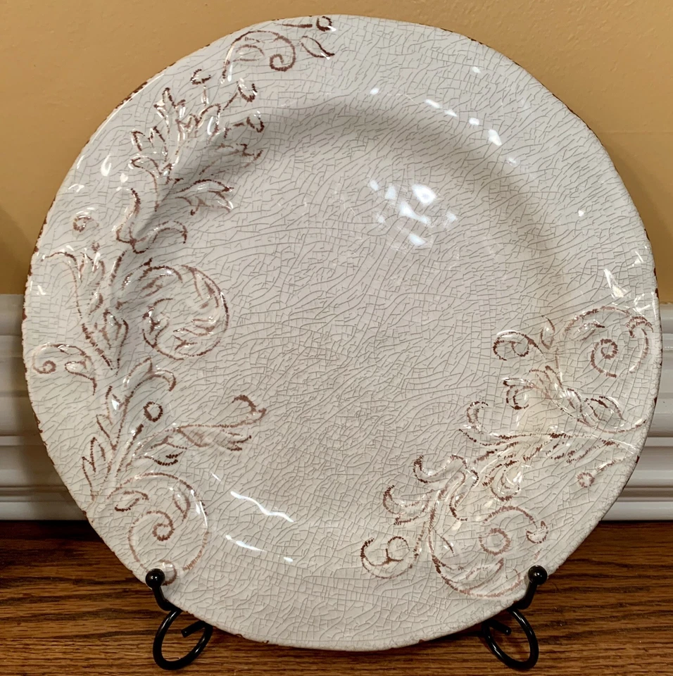 "Lote de 2 platos de cena Il Mulino APHORISM Crackle rústico floral MELAMINA 11""" Foto 4 de 4