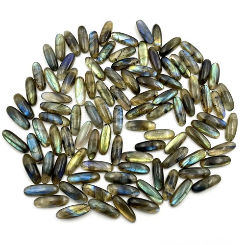 Lote de piedras preciosas sueltas ovaladas labradorita natural de 26 piezas 6x18 mm 108 quilates - Imagen 5 de 5