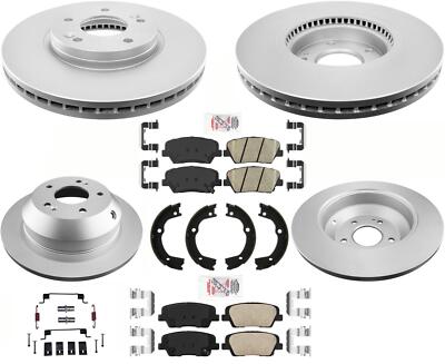 AmeriBRAKES GEO Coated Disc Brake Rotors & Pads Kit For Hyundai Santa Fe 10-12