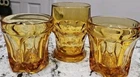 Vintage 70’s Anchor Hocking Amber 3 Set Glasses  Juice, Highball, Lowball