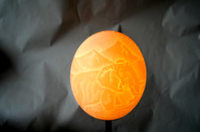 Lampenschirm Straußenei Lampenschirm  Elefant im Wasser  Hand gearbeitet