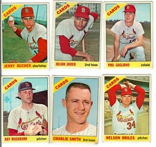 1966 TOPPS BASEBALL ST. LOUIS CARDINALS CARD LOT X 11 Javier, Briles A941