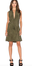 CALVIN RUCKER Run It shirt dress XS olive green Made in USA