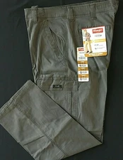 Men's Wrangler Relaxed Fit Cargo Pants w/ Stretch Olive Drab Green CHOOSE SIZE