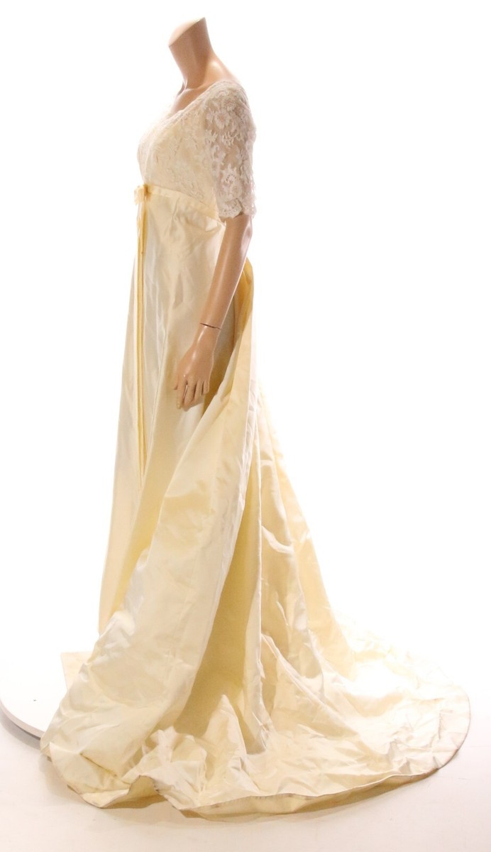 Miss Betsy Vintage 1960s Ivory Satin Lace Wedding Dress sz 4 | eBay