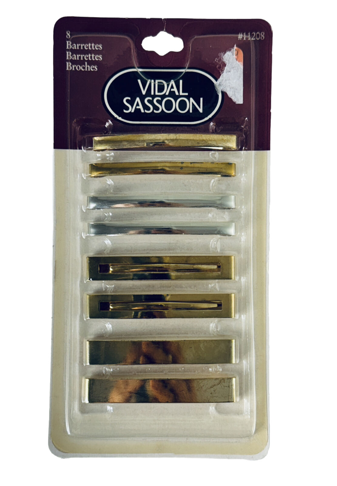 Vintage Vidal Sassoon 8 Gold & Silver Metal Barre… - image 1