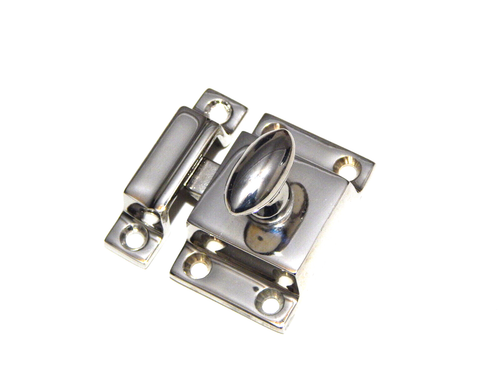 Vintage Cabinet Latch Heavy Cast Brass Nickel Plated For Doors Kitchen - Picture 2 of 7