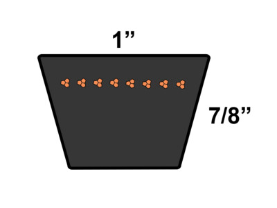 Cinghia Trapezoidale Industriale Cinghia A V D&D DURA-PRIME B170 - Misura 5/8 X 173 Pollici, Per Trasmissioni Industriali Cinghia B170 5/8 X 173 Pollici - Foto 3