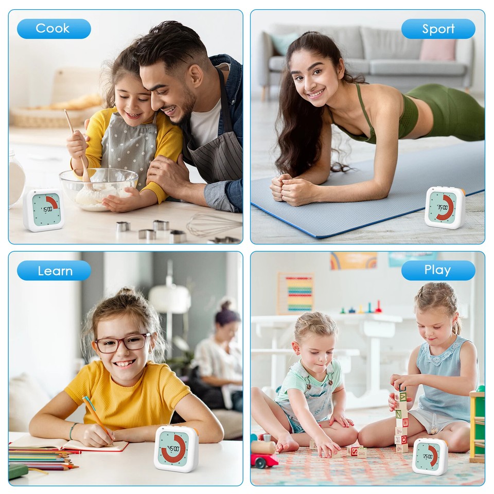 Visual Digital Countdown Timer 60-Minute Silent Classroom Timer ...