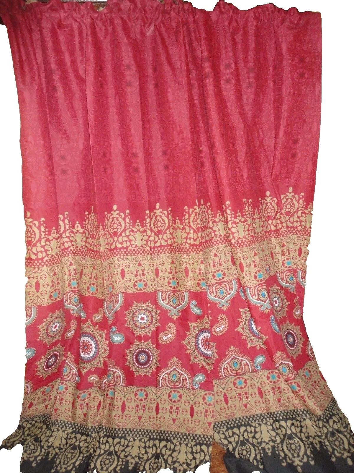 Cotton Blend Paisley Window Curtains & Drapes