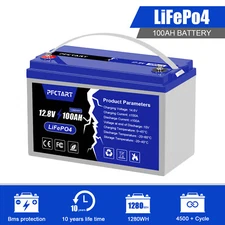 12V 100Ah Lithium Iron Phosphate LiFePO4 Battery Solar Battery Built-in BMS