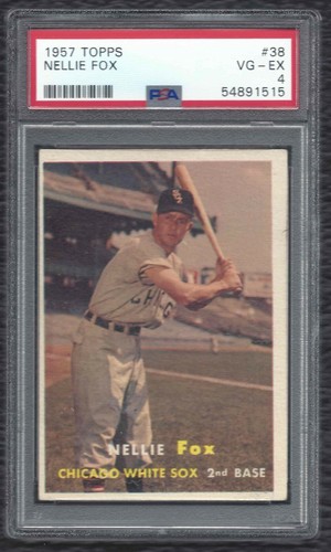 1957 Topps Nelson Nellie Fox Vintage Baseball Card #38 Chi White Sox PSA 4 VG-EX