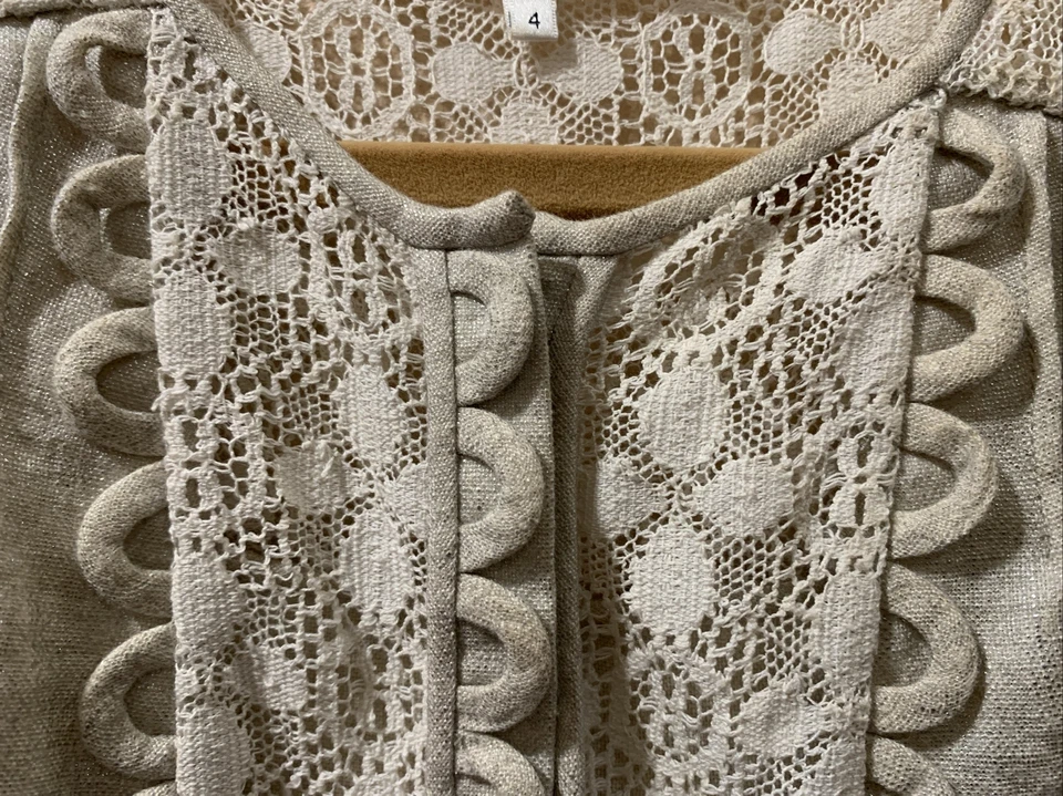 NUEVO SIN ETIQUETAS 3.1 Phillip Lim Talla 4 Wmn Marfil Sin Mangas Vestido Encaje Brillante Corpiño Foto 3 de 4