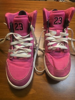 Nike Girls Air Jordan 1 Flight 4 820183-609 Pink Basketball Shoes Sneakers Sz 6