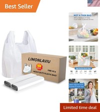 Convenient 100-Pack Plastic Shopping Bags – 11.5" x 6.5" x 21" for All Needs