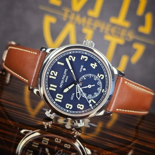 PATEK PHILIPPE CALATRAVA PILOT TRAVEL TIME 5524G-001 42MM 18K WHITE GOLD B&P
