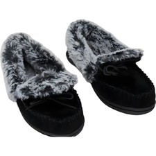 Charter Club Dorenda Moccasin Slippers Black Cozy Lined Women's US 8M