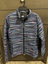 Lands End Girls Puffer Jacket Size Large 14-16 Full Zip Pockets