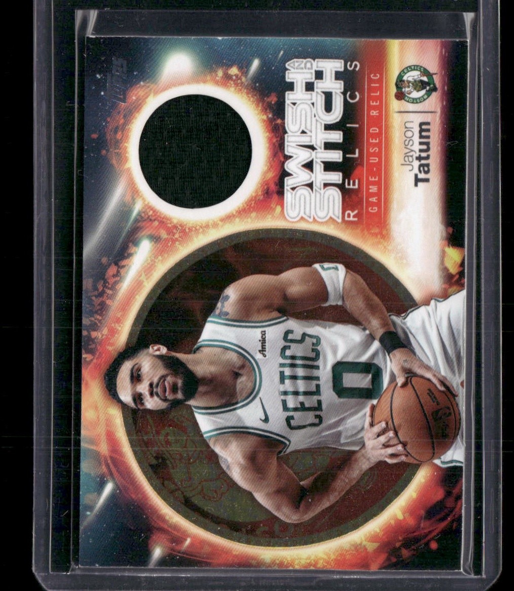 Jayson Tatum #SST-JT Basketball Cards 2025 Topps Swish and Stitch Relic trading card — raw and PSA graded price guide