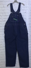 KEY Imperial Bib Overalls Men's 44x32 Zip Fly 100 Cotton Blue Denim