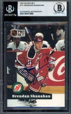 Brendan Shanahan Beckett BAS Signed 1991-92 Pro Set Autograph