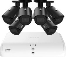 Lorex 4K 2TB Wired NVR System with 6 IP Bullet Cameras Featuring Listen-In Audio