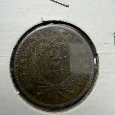 1867 2 cent nice original AU condition coin