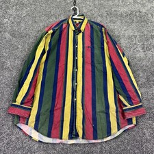 Vintage Guess Georges Marciano Shirt Mens Small Multicolor Striped USA 90s Logo