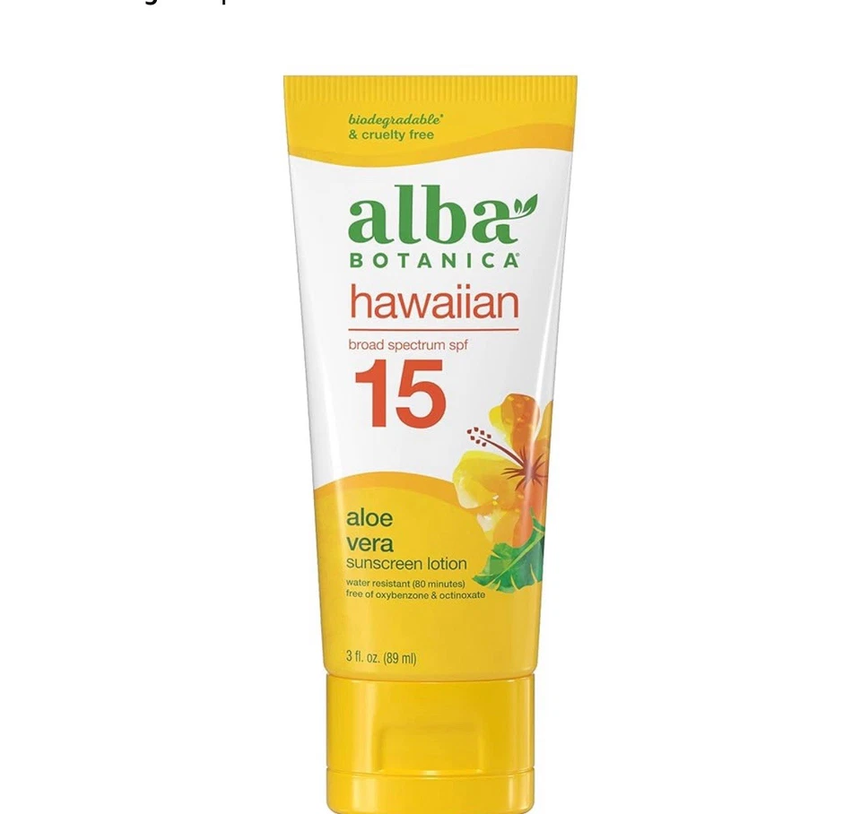 Alba Botanica Hawaiian Sunscreen Lotion, SPF 15, Aloe Vera, 3 fl oz (89 ml) - Image 4 of 4