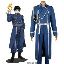 Fullmetal Alchemist Roy Mustang Cosplay Costume Military Uniform Halloween Suit