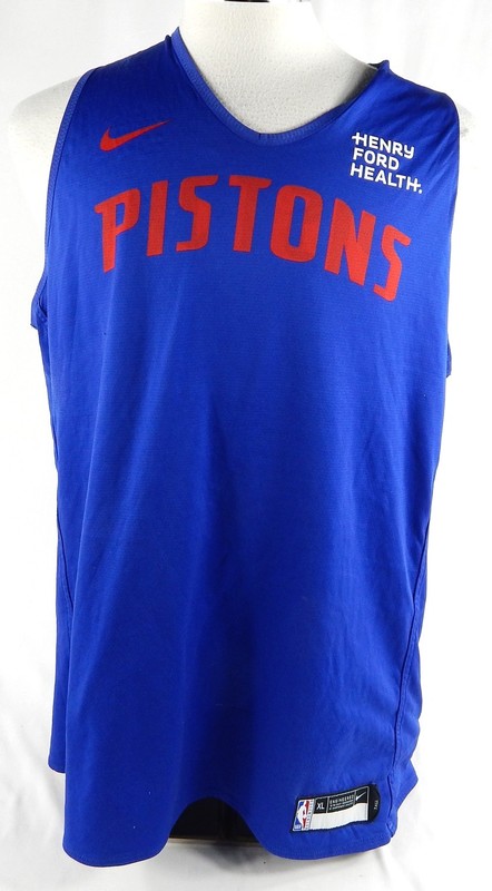 2023-25 Detroit Pistons #18 Game Used Blue Practice Jersey  HFH P XL DP88534