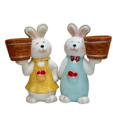 Hasenfigur mit Blumentopf gro&szlig; Hasen-Blumentopf niedlich f&uuml;r Hobbyg&auml;rtner