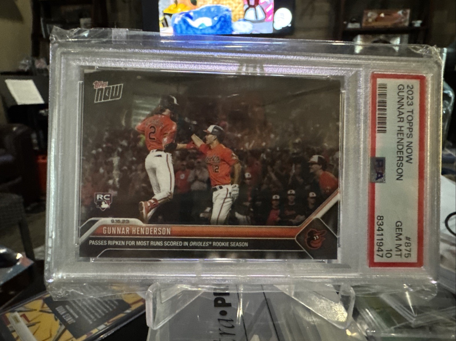 Gunnar Henderson 2023 Topps Now #875 (RC) PSA 10 "Baltimore Orioles"