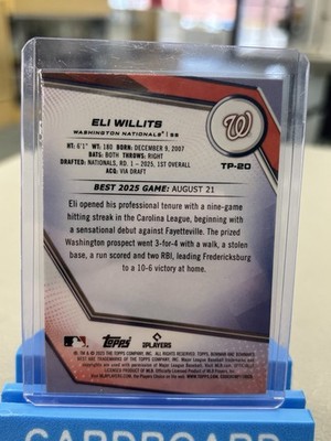 2025 Bowman's Best #TP-20 Eli Willits Purple Mojo /250 Nationals