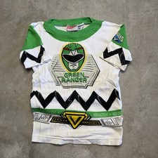 Vintage 90 s Green Kids Power Ranger Shirt Size 12 Kids Rare Find