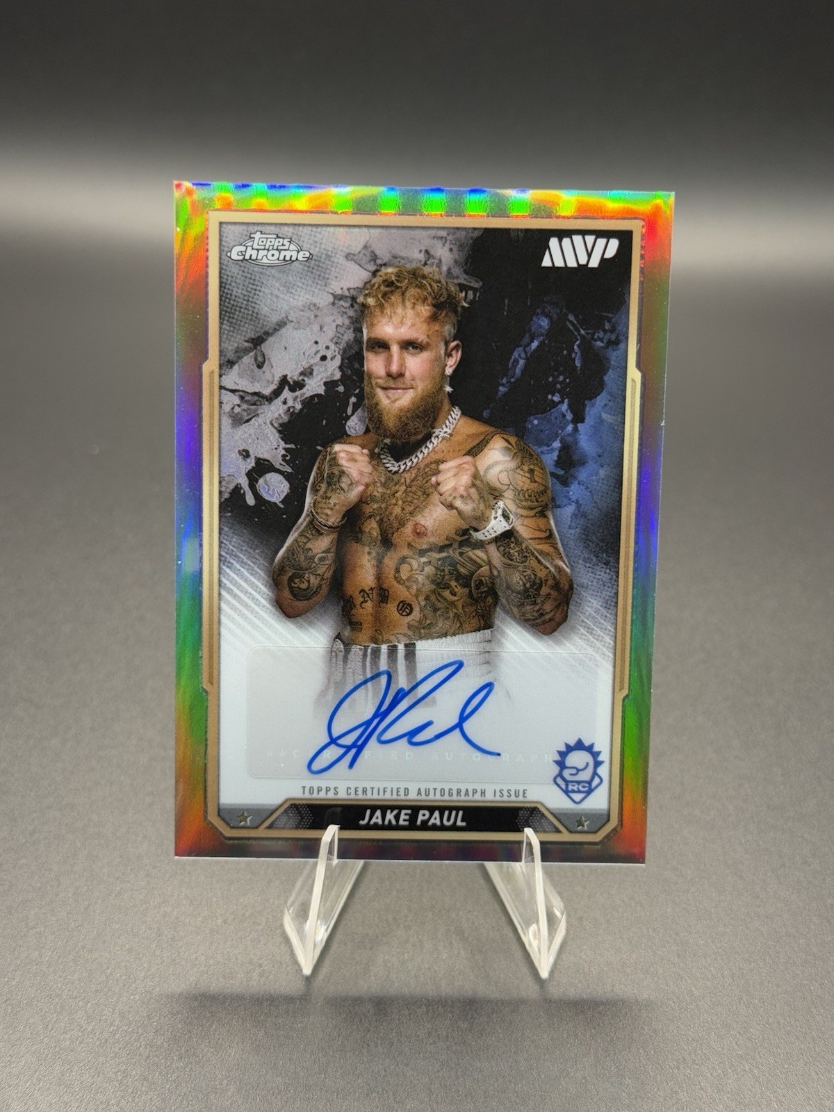 JAKE PAUL 2024 TOPPS CHROME BOXING #CBA-JPL ROOKIE REFRACTOR AUTO RC