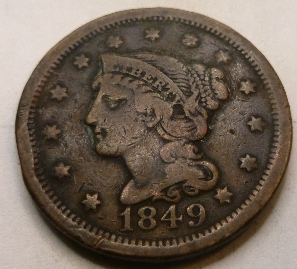 1849 Large Cent Braided Hair Coin (1839-1857 ) #A25 | eBay