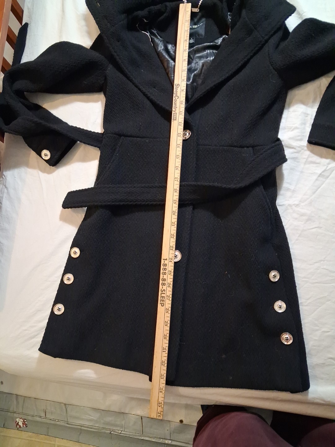 Ivanka Trump Women's Wool Blend Military Style Coat Size 2 Black Belted image 10