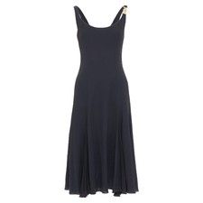 Versace 2023 Medusa 95 Viscose Silk Trim Cocktail Midi Dress It40 S Wom Size 40
