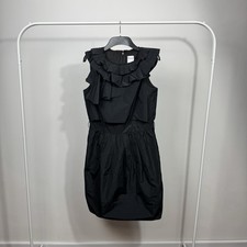 RED Valentino Womens Black Frill Sleeveless Cocktail Dress IT 44 US 6 Made Italy